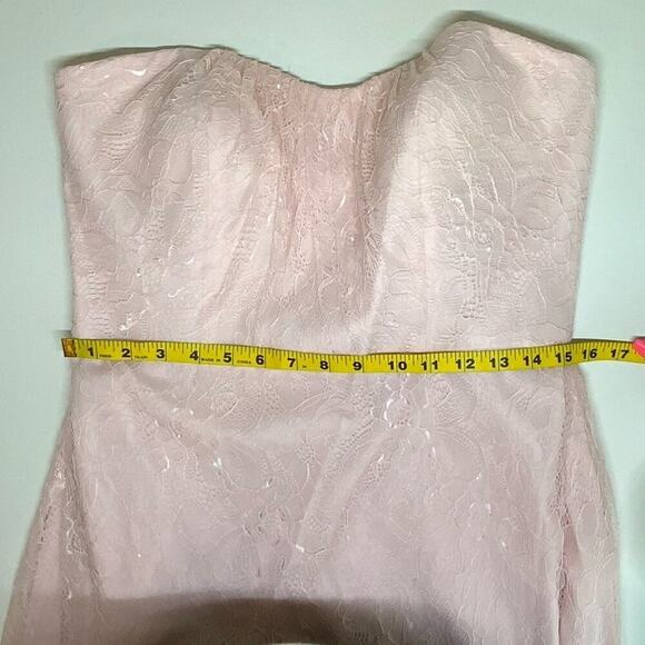 NWT | Dessy Collection | Florentine Lace Strapless Maxi | Blush | Size 12 - Picture 13 of 15